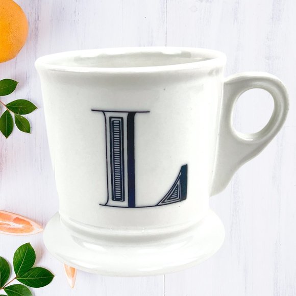 Anthropologie Shaving Mug L Initial Monogram Mug - Picture 2 of 5